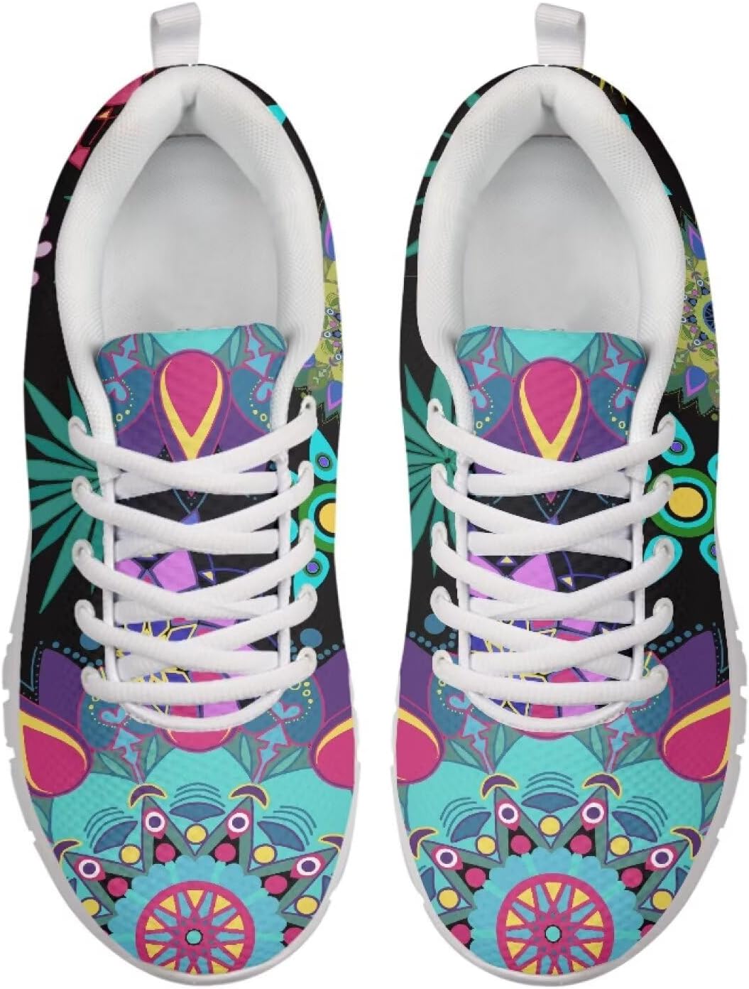 

Женские кроссовки для ходьбы, сетчатые беговые кроссовки для женщин и мужчин, теннисные спортивные кроссовки для зала, легкие Getelinseng, Spiral Abstract Mandala