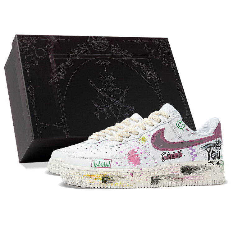 

Кроссовки для скейтборда Air Force 1 женские с низким верхом, белый/фиолетовый Nike