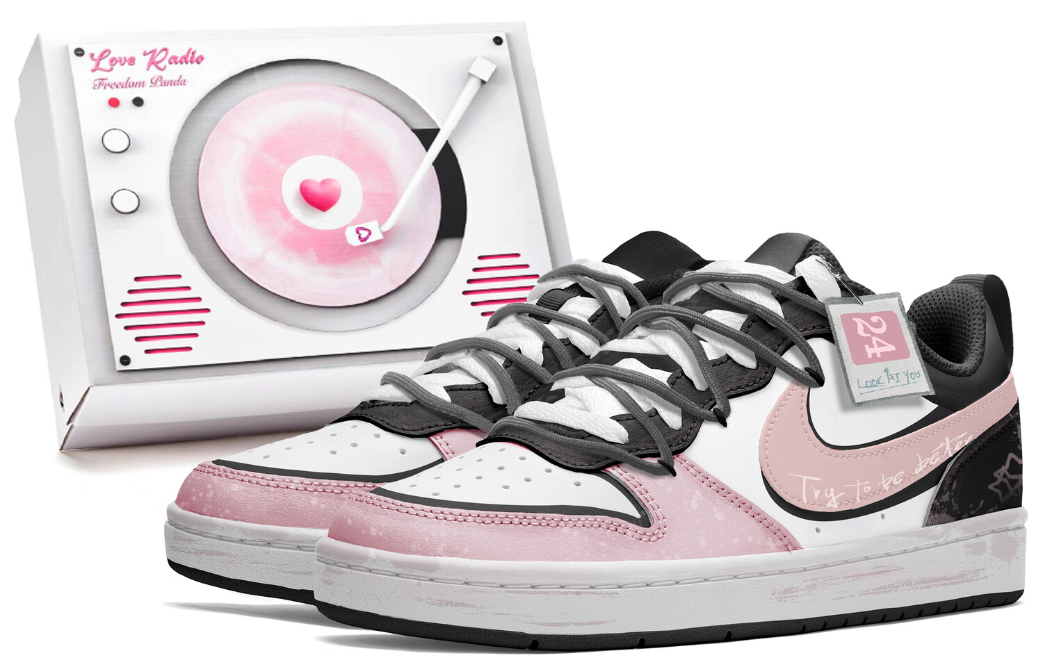 

Кроссовки Nike Court Borough 2 Skateboarding Shoes Women's Low-top Pink/Black, розовый