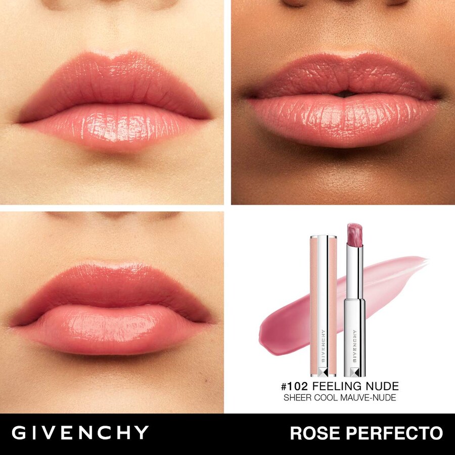 Бальзам для губ Rose Perfecto с 24-часовым увлажнением Givenchy, .09oz /2.8g, 102 Feel Nude — фото 3