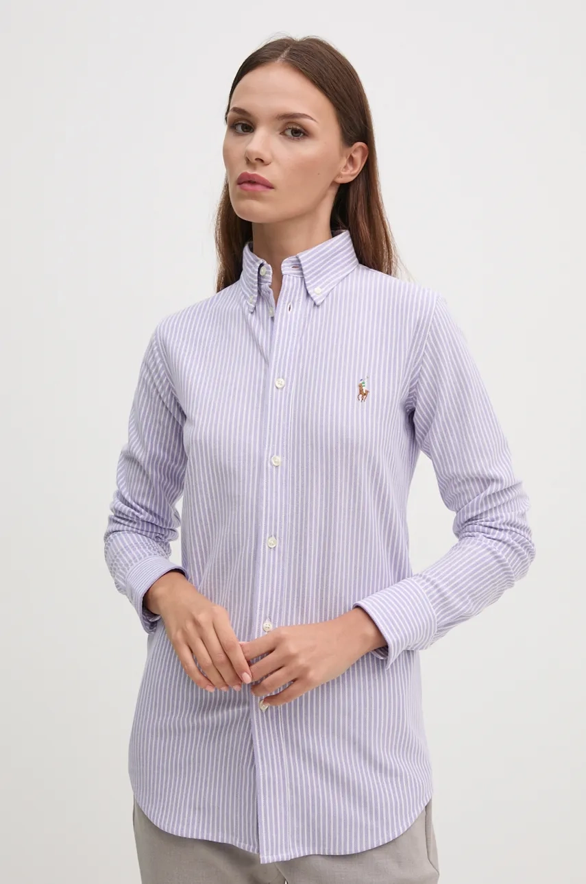 

Хлопковая рубашка Polo Ralph Lauren, розовый