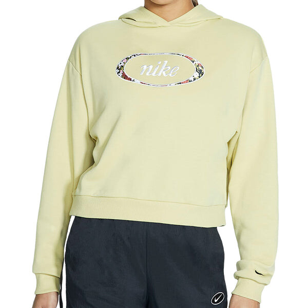 Толстовка (WMNS) Nike Sportswear Crop Fleece Hoodie 'Tree Mist', зеленый — фото 3
