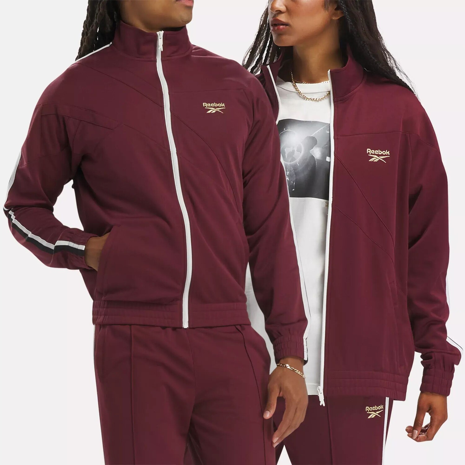 

Спортивная куртка в стиле хип-хоп Reebok, бордовый