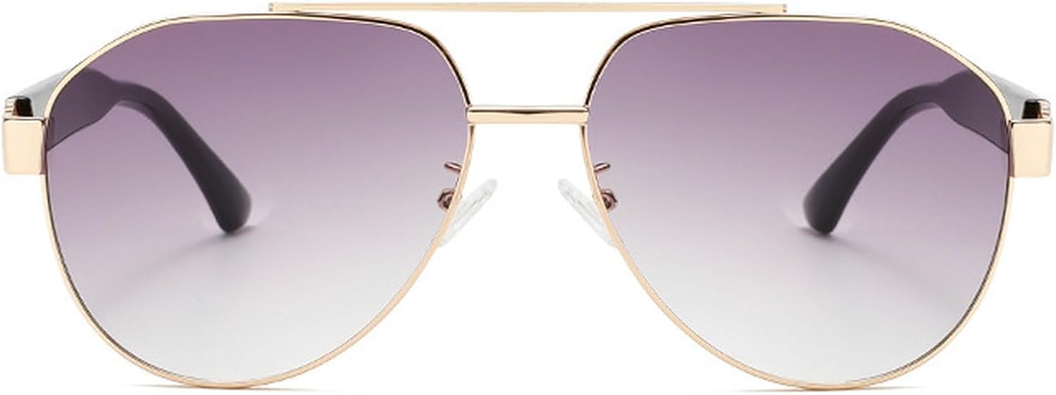 

Винтажные солнцезащитные очки-пилот для женщин и мужчин, модные ретро-очки с двойной перемычкой, круглые солнцезащитные очки, стильные овальные солнцезащитные очки mincl, Gray