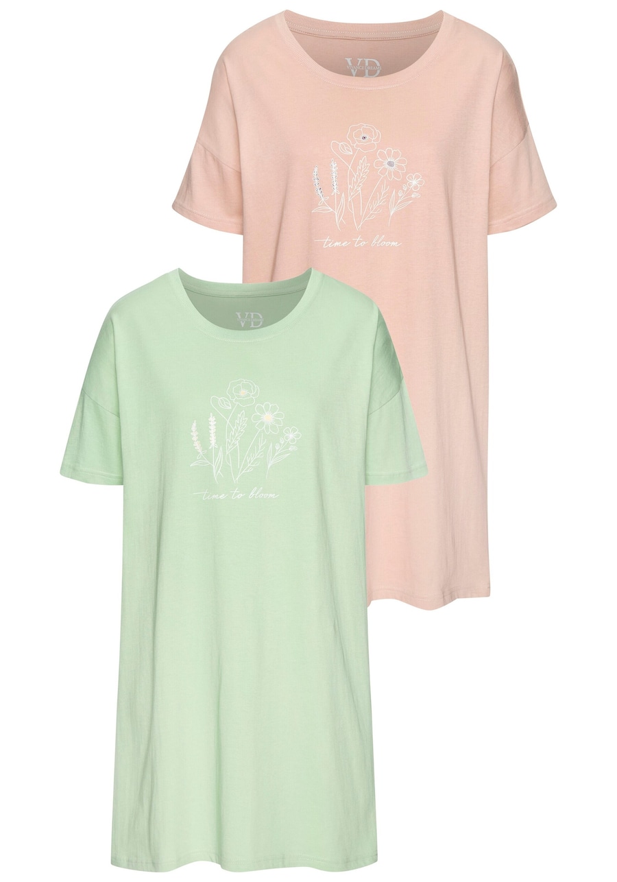 

Пижамная рубашка VIVANCE, пастельно-зеленый/розовый