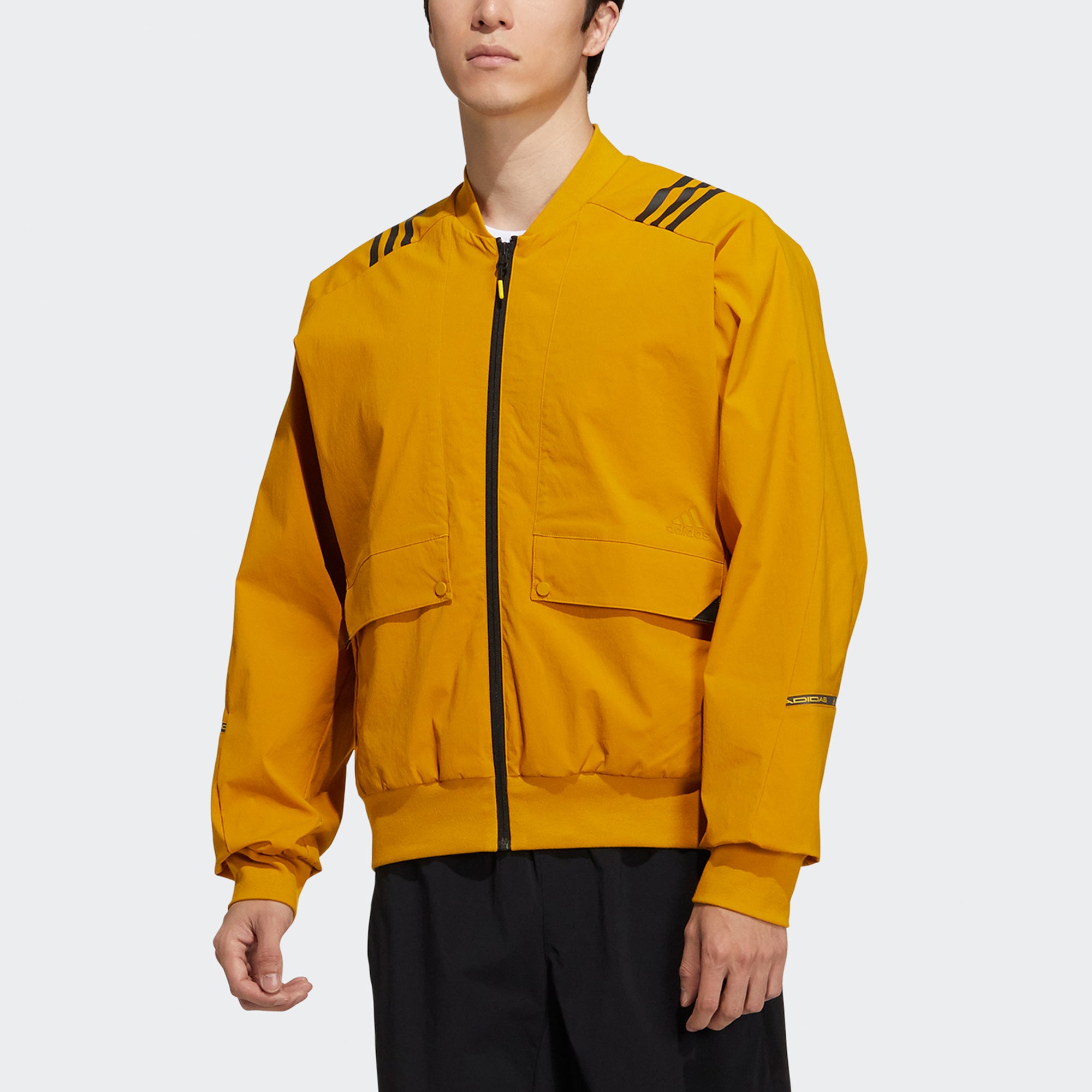 Куртка adidas Th Wv Bomb Jkt Stripe Printing Sports Jacket Gold Color H40234 — фото 2
