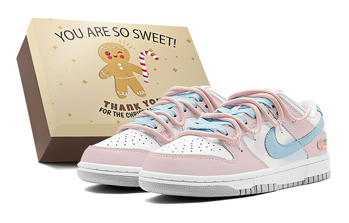 

Кроссовки Nike Dunk Skateboarding Shoes Women's Low-top White, розовый