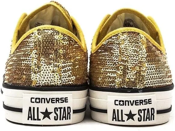Кроссовки Converse, CT Sequin Ox Fashion Sequin Casual Shoes, Gold White — фото 4
