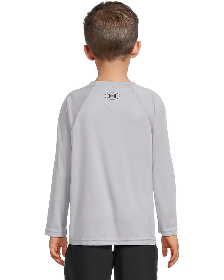 Лонгслив Under Armour Kids Tech Hybrid Print Long Sleeve (Big Kids), Mod Gray/Black — фото 2