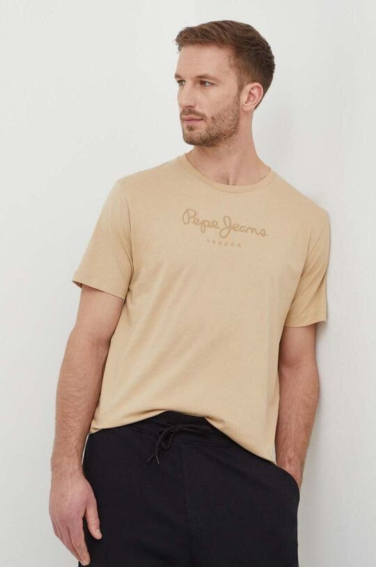 

Футболка Eggo из хлопка Pepe Jeans, бежевый