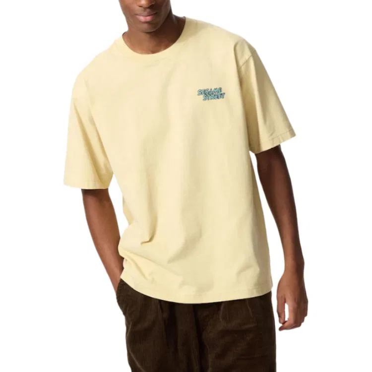 Футболка X SESAME STREET Sesame Street Collaboration, унисекс, желтая, круглый вырез UNIQLO, Yellow — фото 4