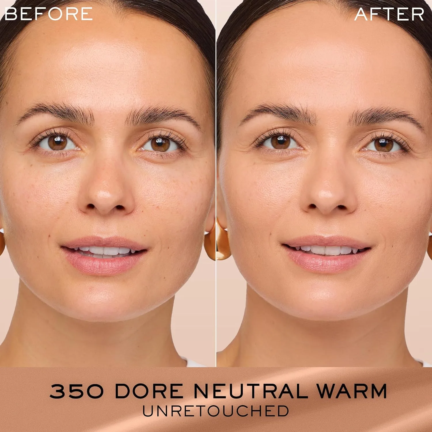 Тональный крем Lancôme Renergie Lift Makeup Foundation - легкая и увлажняющая формула, среднее-плотное покрытие, SPF 27, антивозрастной, лифтинг- и укрепляющий эффект, стойкость до 12 часов., 350 Dore 10 NW: dark tan skin tones with neutral unde... — фото 3
