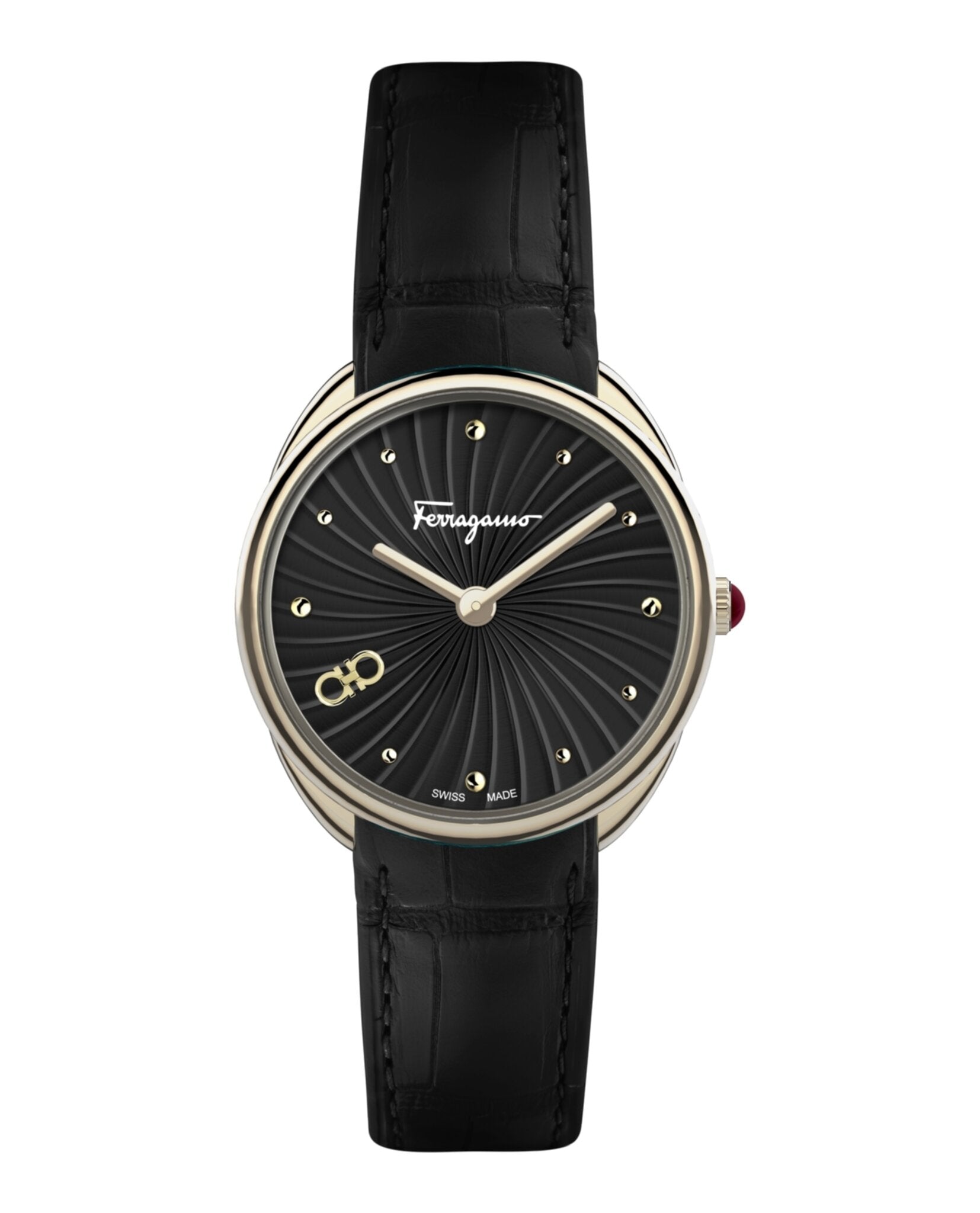 

Часы Cuir Salvatore Ferragamo, черный/золотой/черный