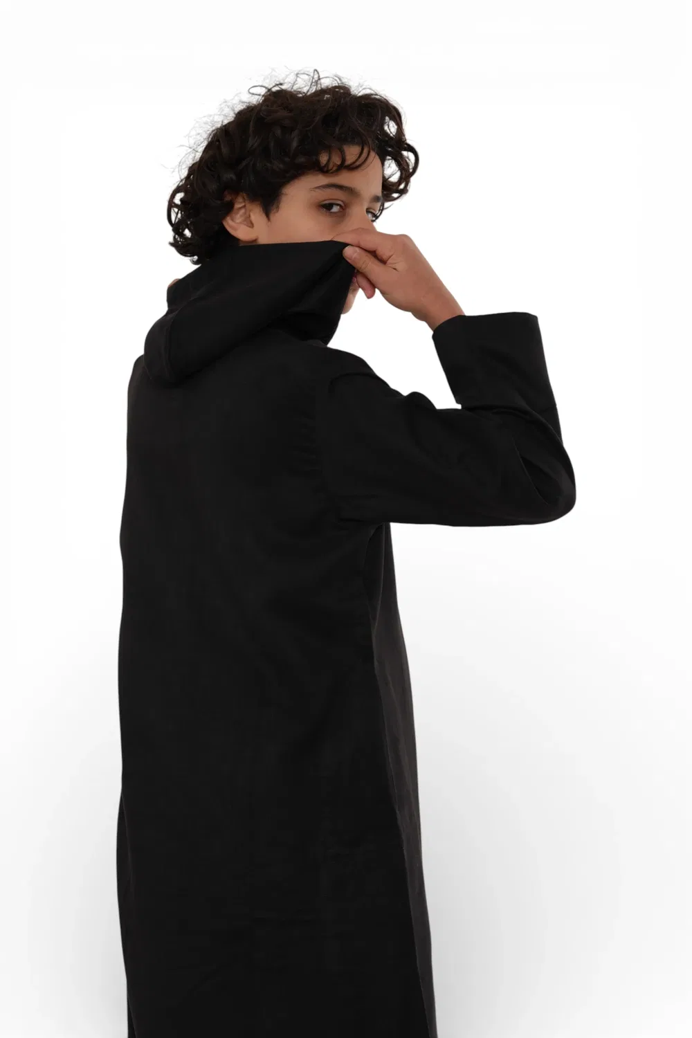 Arabic Thobes Детская толстовка с капюшоном для мальчиков, черная марокканская джубба, рамадан, будка для Рамадана - K-HM12 — фото 4