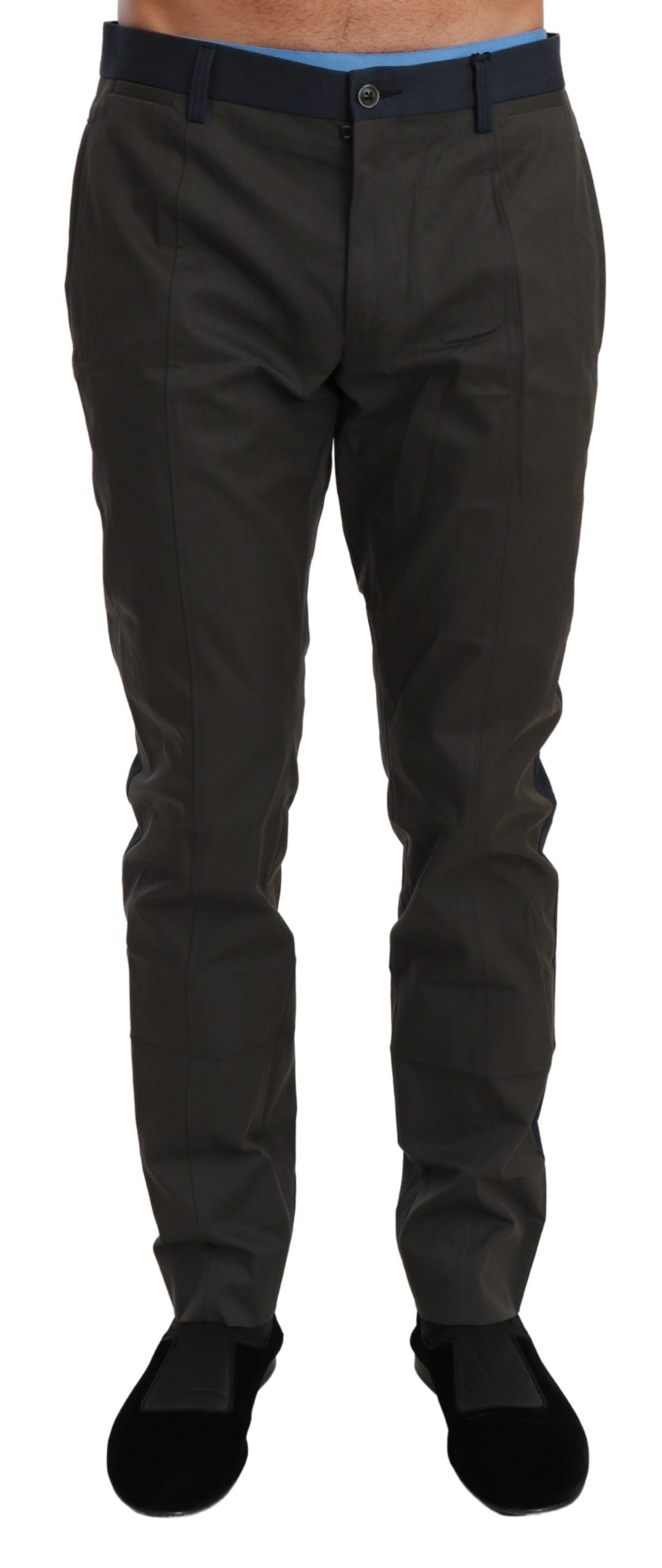 

Элегантные повседневные брюки Slim Fit в полоску Dolce & Gabbana, серый