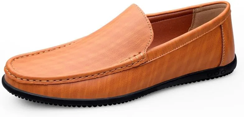 Лоферы кожаные, безымянный бренд, модель Men's Loafers Shoes, коричнево-желтый SayfuR
