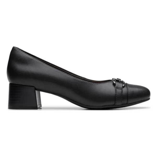 Айридесса эрин женские кожаные туфли на устойчивом каблуке Clarks, цвет black leather — фото 2