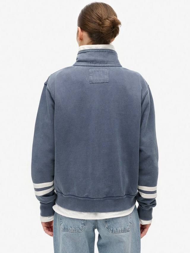 Свитшот с аппликацией Athletic Essentials на молнии до половины Superdry, Mariner Navy/White — фото 2