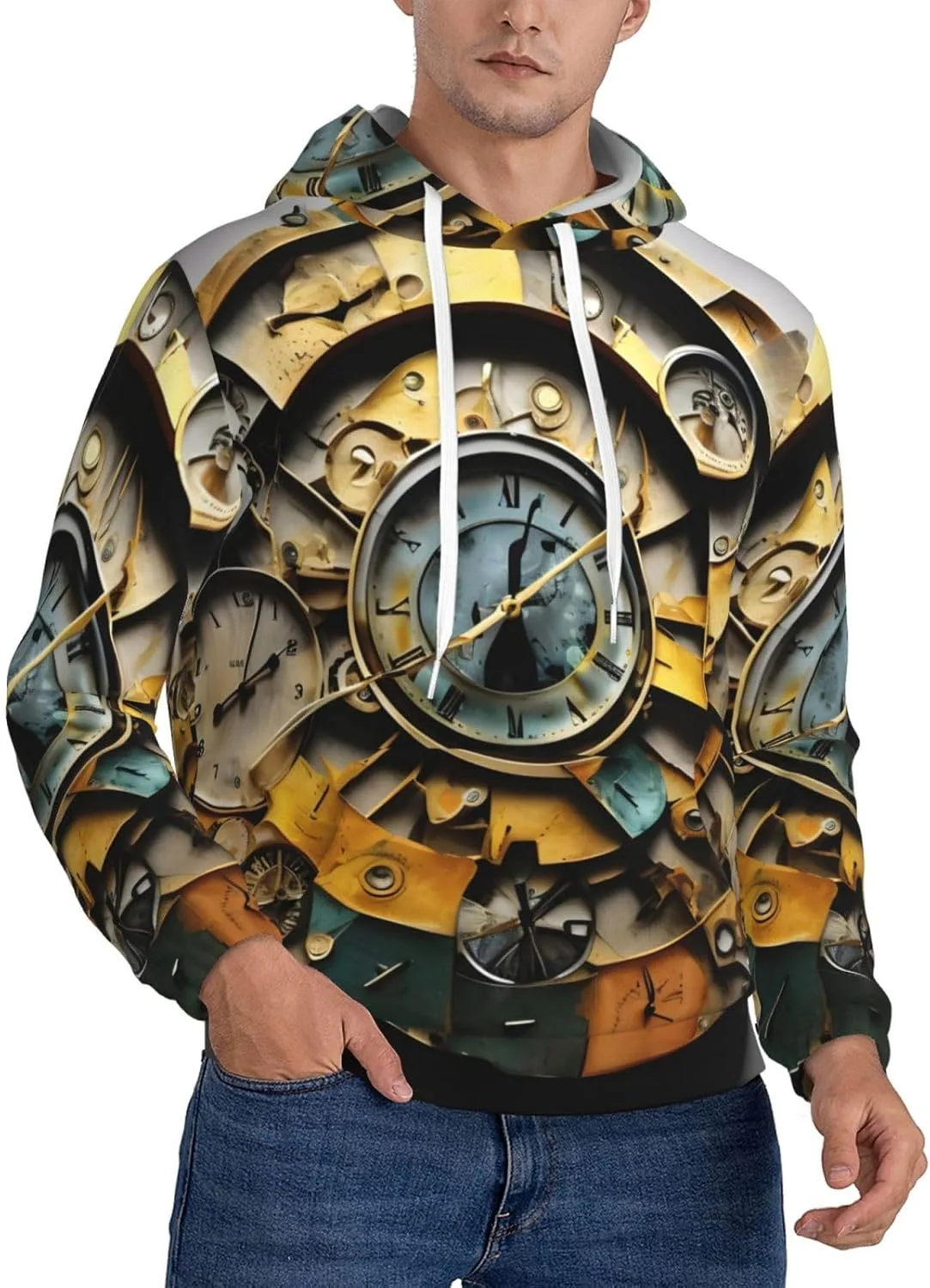 

Мужская флисовая толстовка с капюшоном — мягкая, теплая, с карманом и принтом SamLng