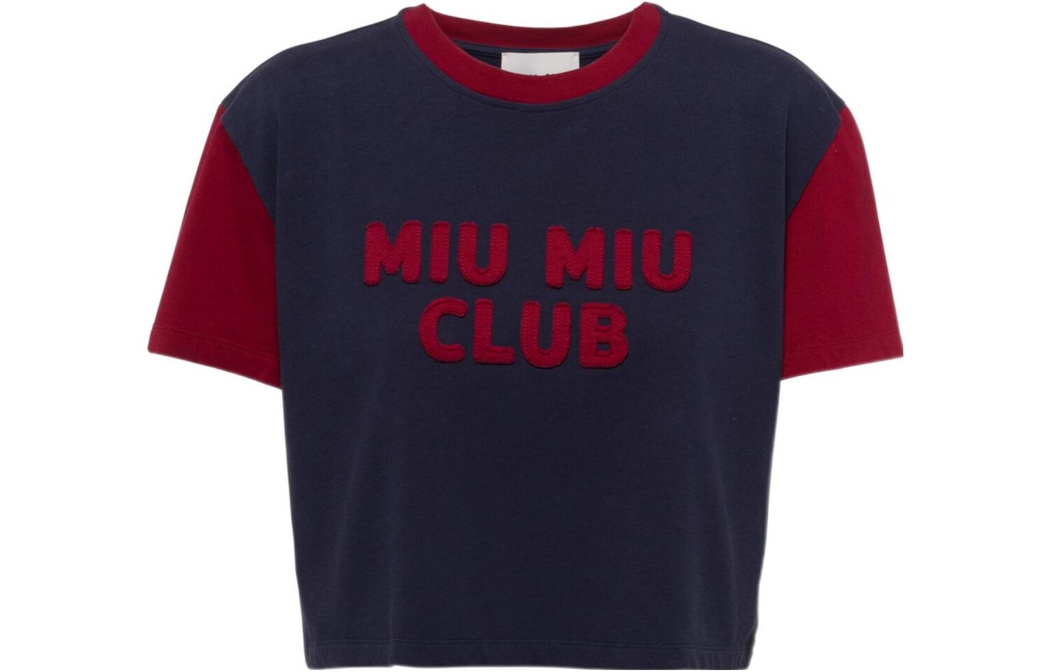 

Укороченный топ женский синий Miu Miu