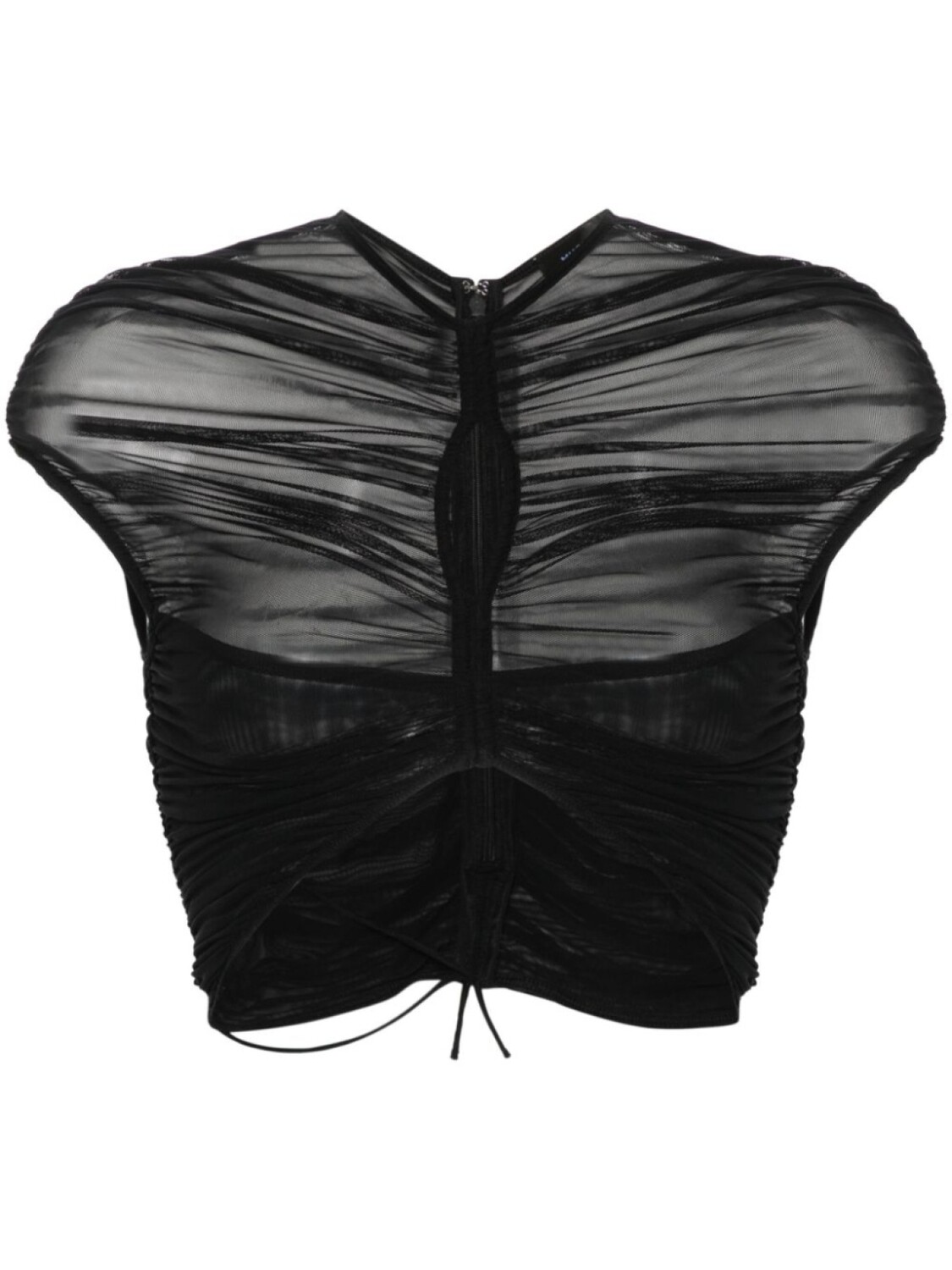 

Mugler укороченная футболка в сетку, черный