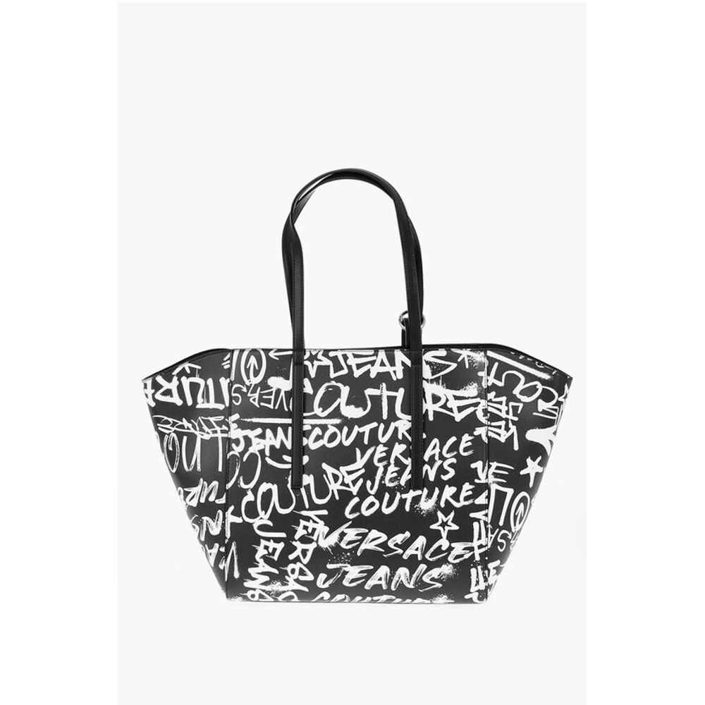 

Сумка-тоут из искусственной кожи с принтом JEANS COUTURE и соответствующим подушечкой Versace, Black and White