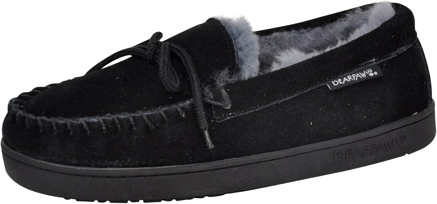 

Мужские мокасины BEARPAW Moc II нескольких цветов, Мужские тапочки, Мужская обувь, Удобные и легкие, черный/серый
