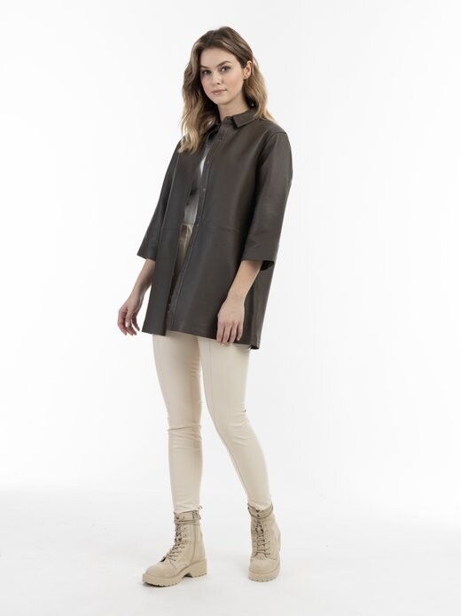 

Кожаная рубашка Dreimaster, коричневый