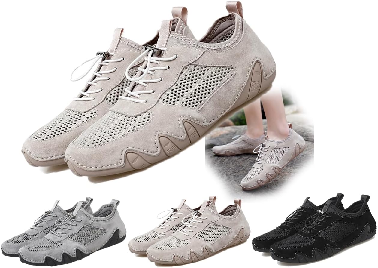 

Мужские легкие повседневные кроссовки, противоскользящие, дышащие, из сетчатого материала, слипоны для походов, прогулок, вождения и повседневной носки Generic, хаки