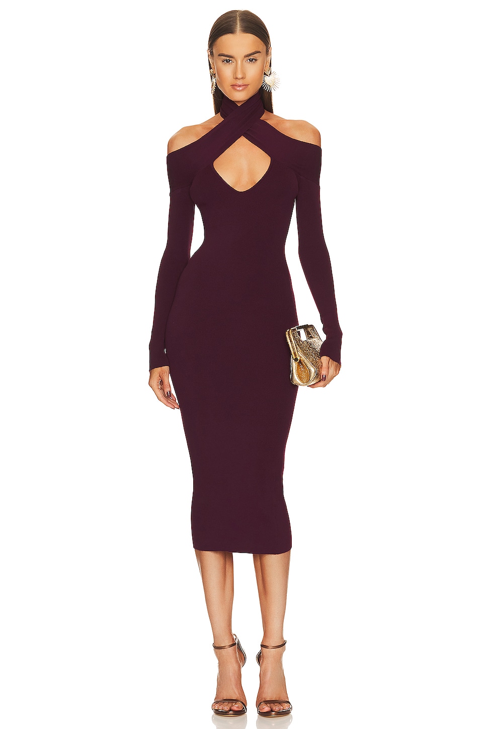 

Платье миди x revolve lora Michael Costello, цвет eggplant