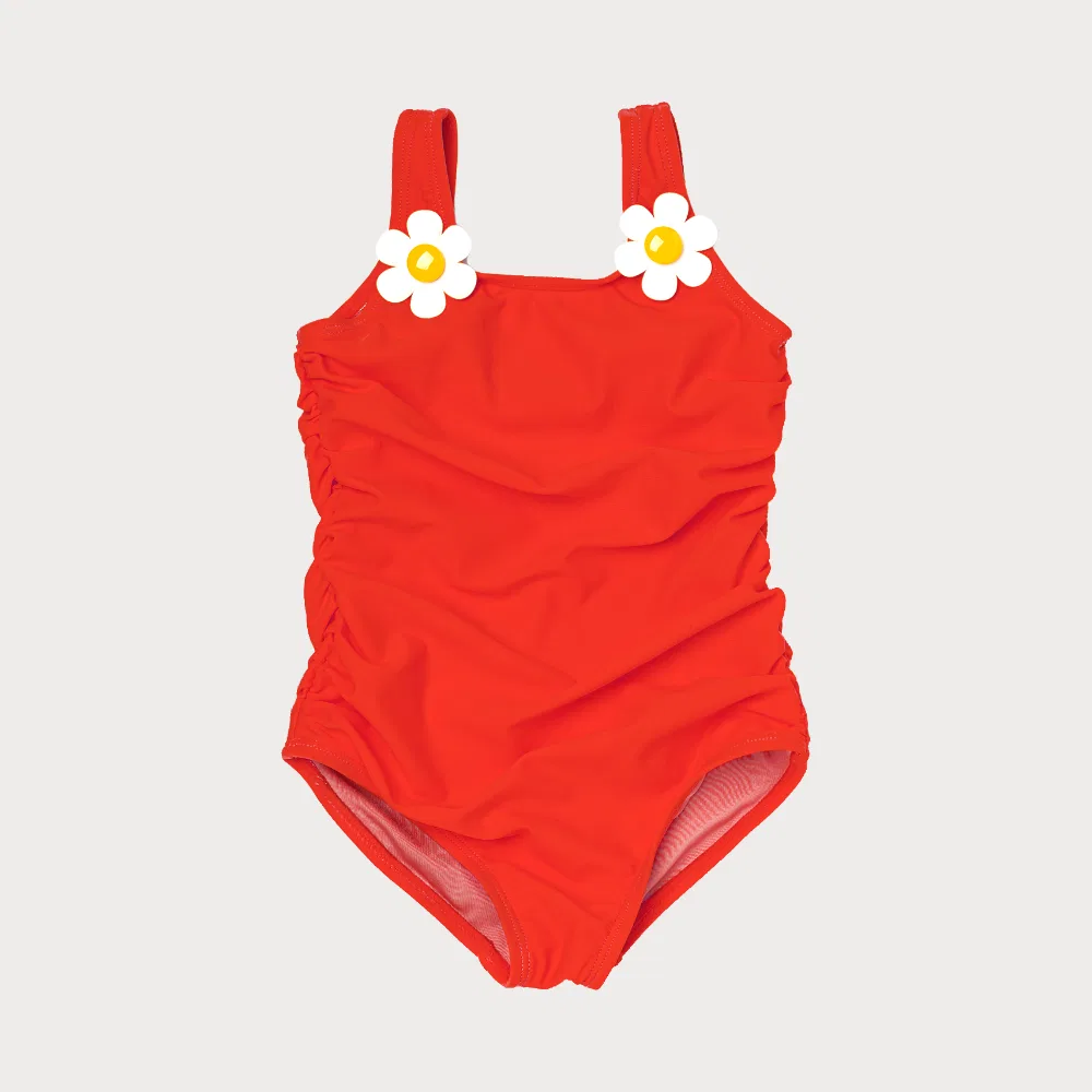 Детский слитный купальник Flower Dip красного цвета от Ready To Kick — фото 2