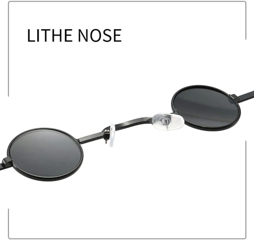 

Ретро круглые солнцезащитные очки для женщин и мужчин в стиле панк с металлическим каркасом, маленькая оправа, защита от ультрафиолета UV400 LANGSER, Red