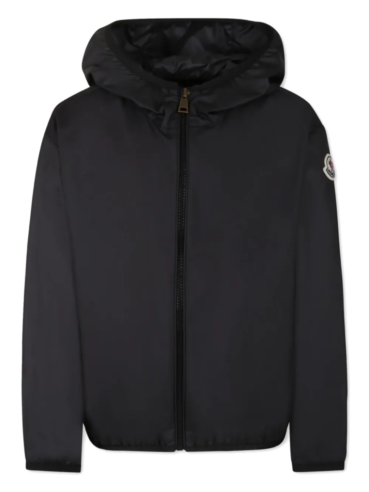

Пуховик с нашивкой-логотипом Moncler Enfant, черный