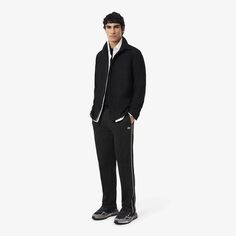 Мужские чёрные спортивные брюки Interlock Pique от Lacoste — фото 4