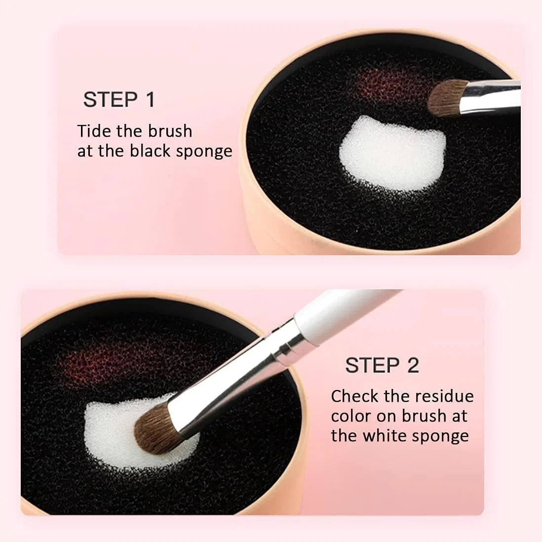 Набор для очистки кистей Ideal Swan с 4 спонжами, серебряная банка, стиль B — фото 2