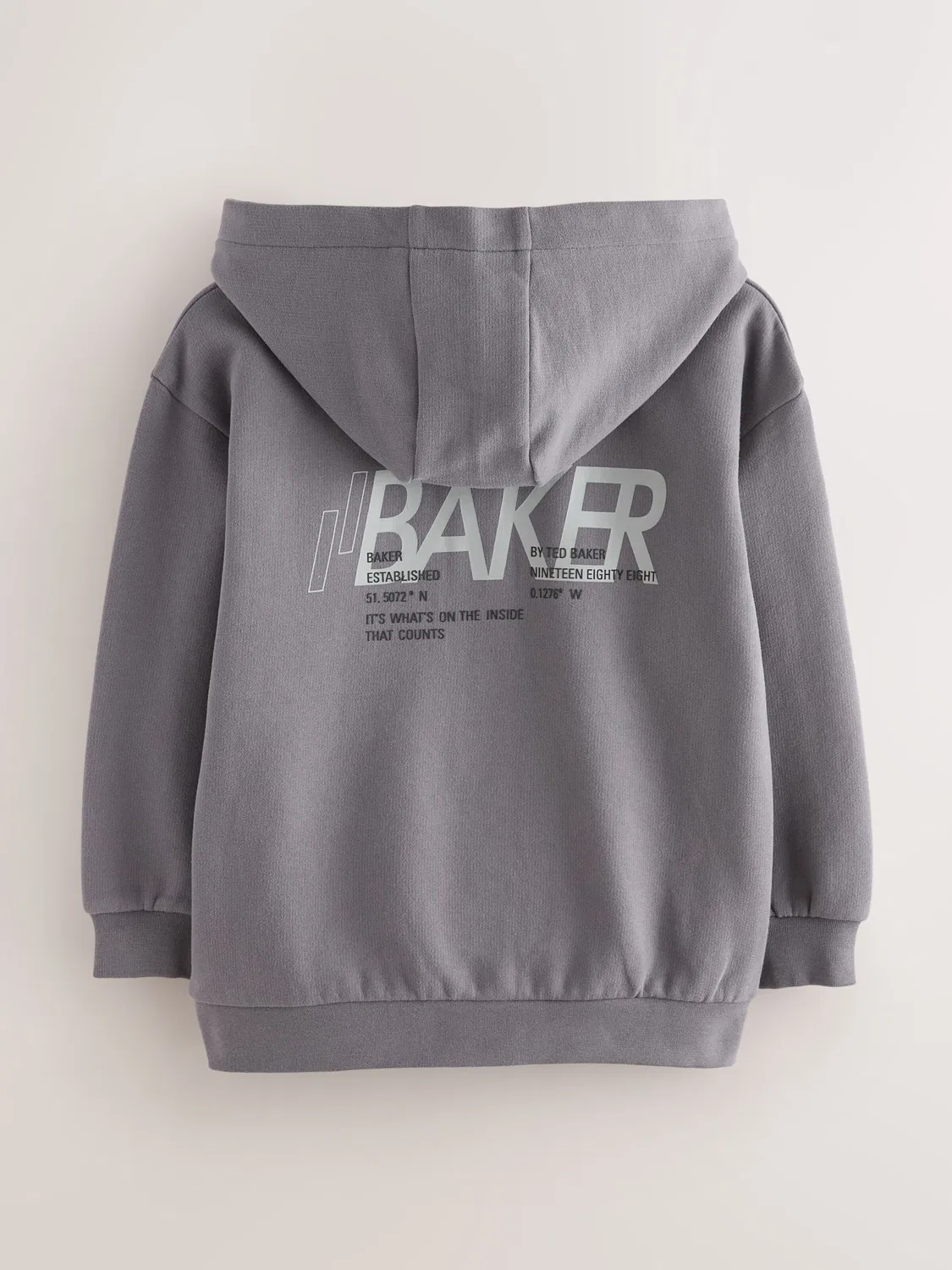 Худи на молнии Baker by Ted Baker светло-серый, темно-серый — фото 2