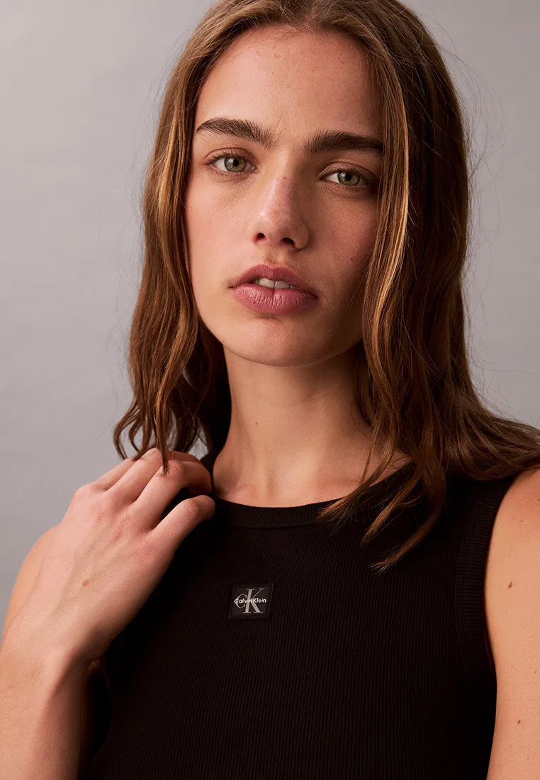 Топ-майка на бретелях, Calvin Klein Jeans, черный — фото 3