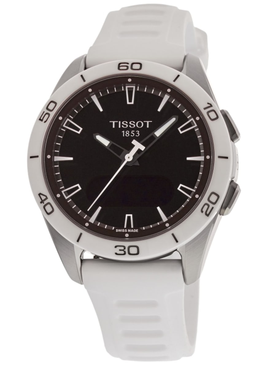 

Tissot T-Touch Connect Solar Sport GMT кварцевые цифровые часы с титановым белым силиконовым ремешком мужские часы T153.420.47.051.03