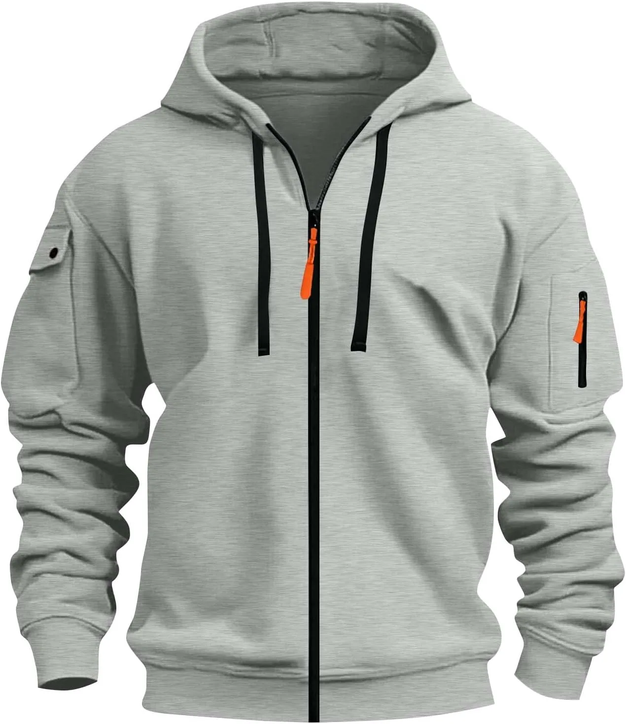 Толстовка мужская Tactical Hoodies Full Zipper Loose Fit с карманами — фото 4