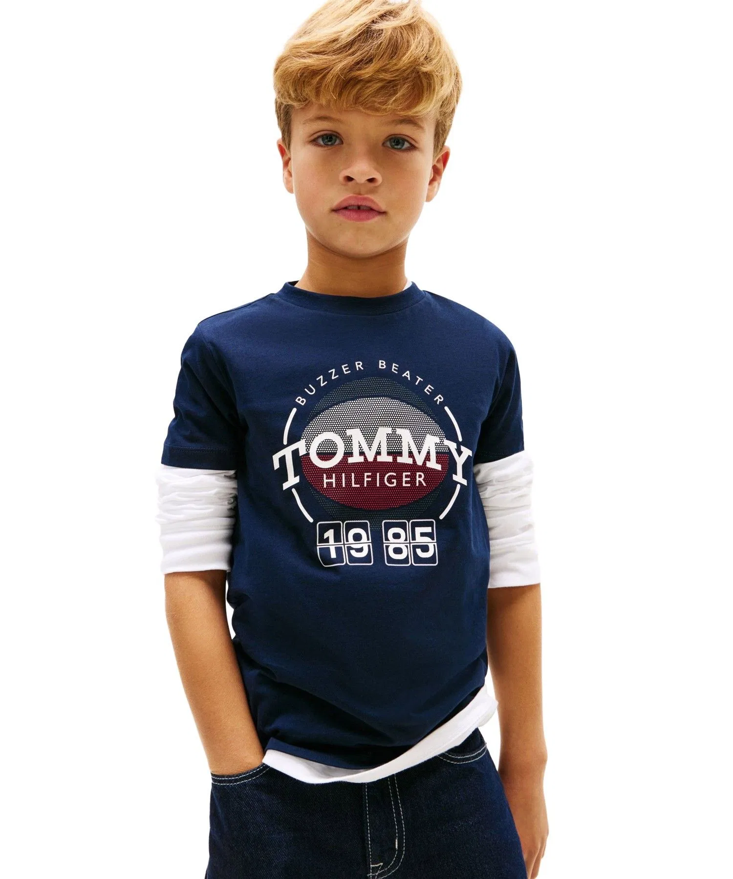Футболка с баскетбольным принтом для мальчиков TOMMY HILFIGER мультиколор