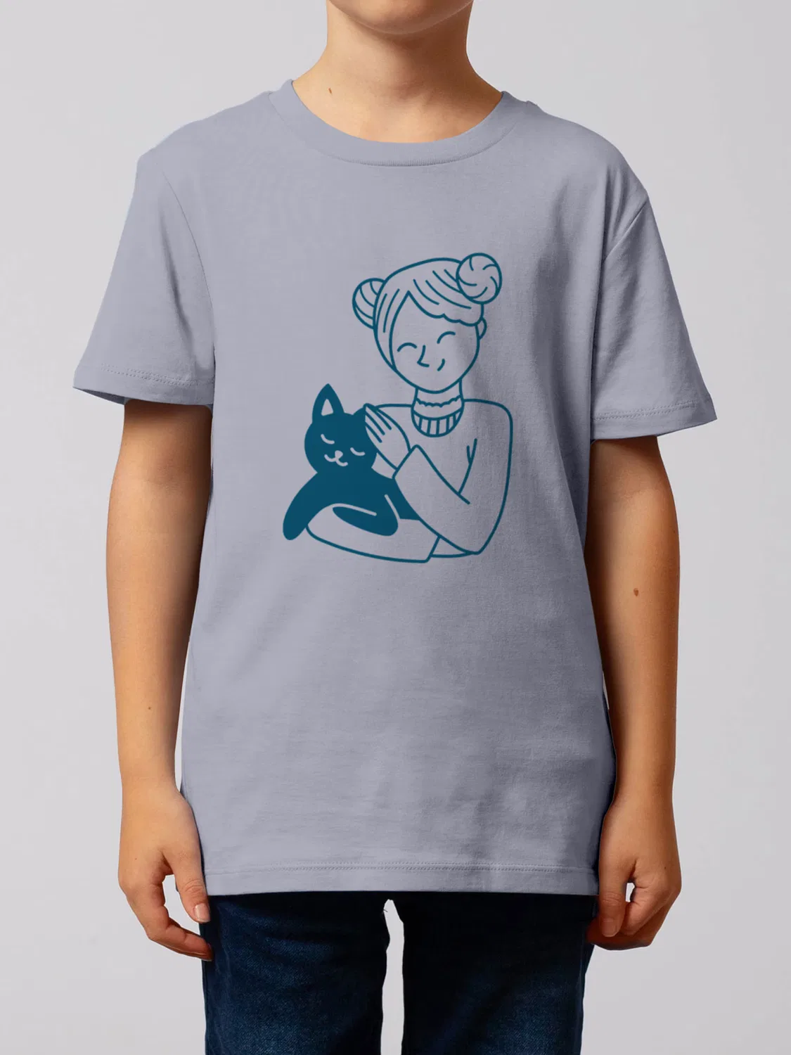 Футболка 'Mädchen und Katze' Watabout.Kids, Lilac — фото 2