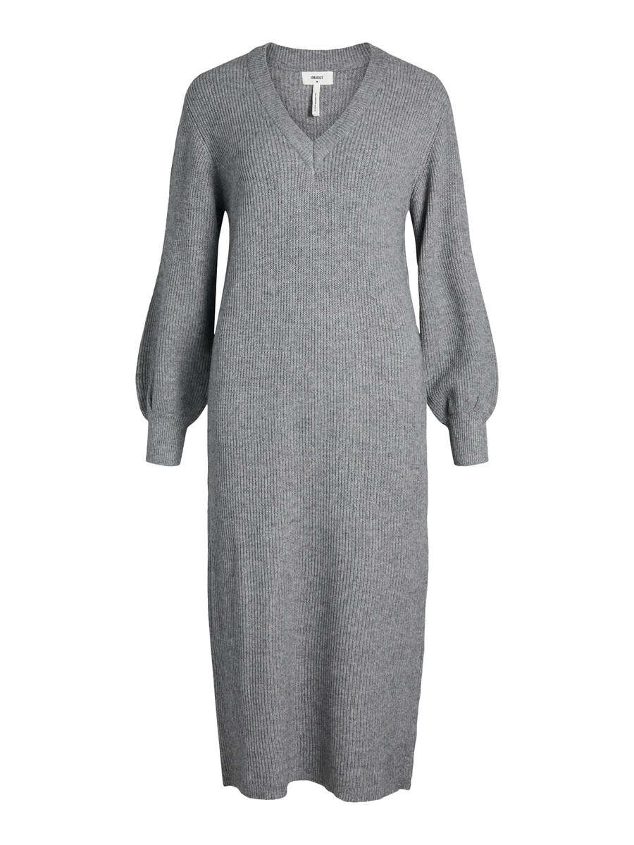 

Вязаное платье OBJECT Knitted dress Malena, пятнистый серый