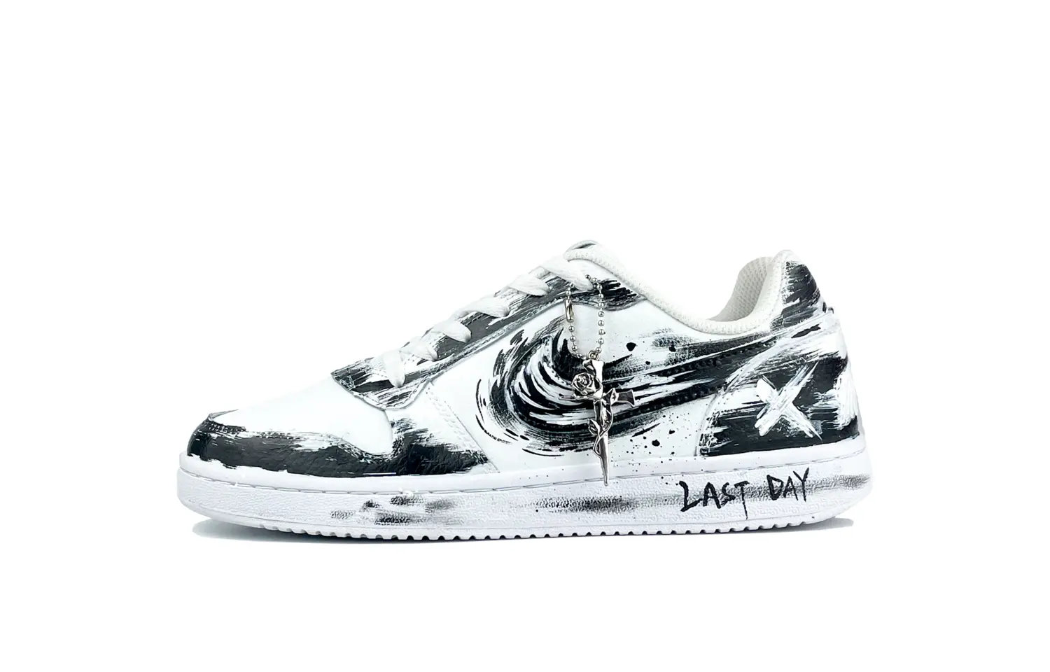 

Nike EBERNON Glow in The Dark Collection, Phantom Night Anti Slip Wear Resistant Low Top Skateboard Shoes Men's Black