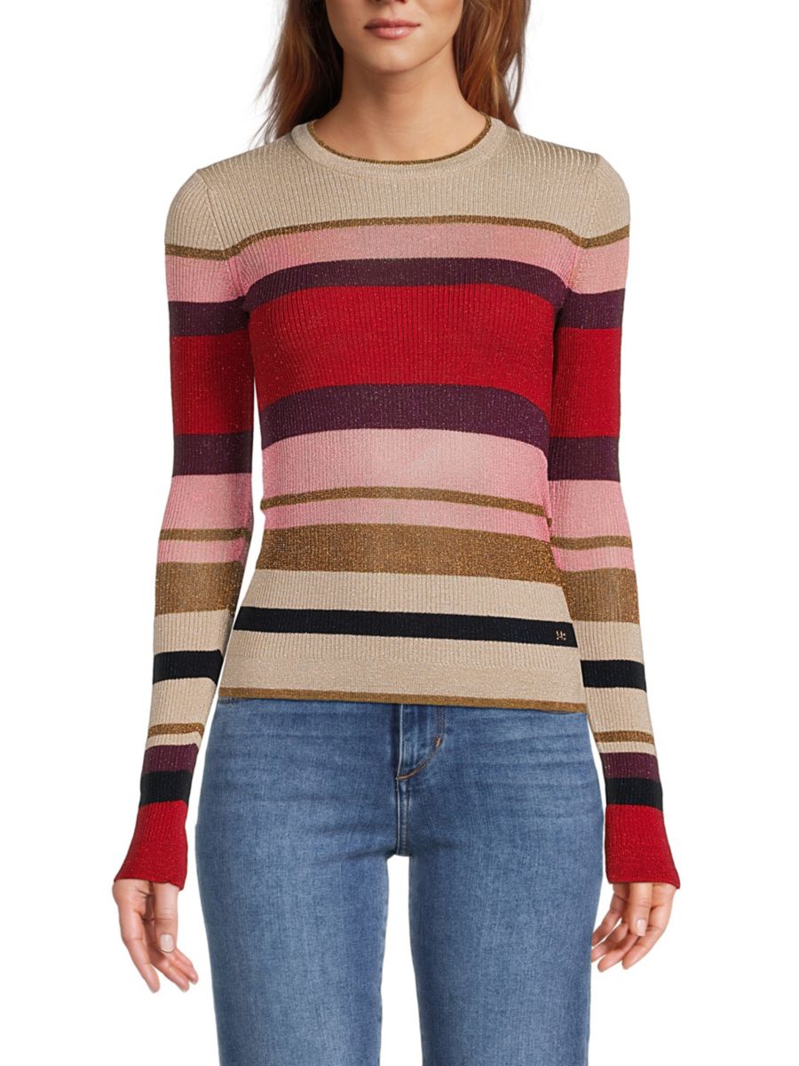 

Металлический свитер из смесовой шерсти Sonia Rykiel, розовый/мульти