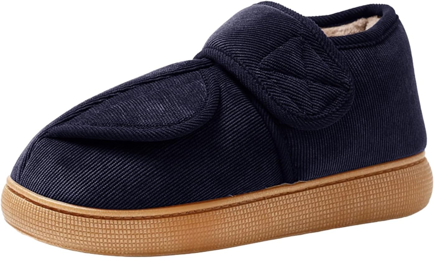 

Хлопковые домашние тапочки для женщин и мужчин, зимние теплые плюшевые мягкие тапочки на липучке Generic, синий