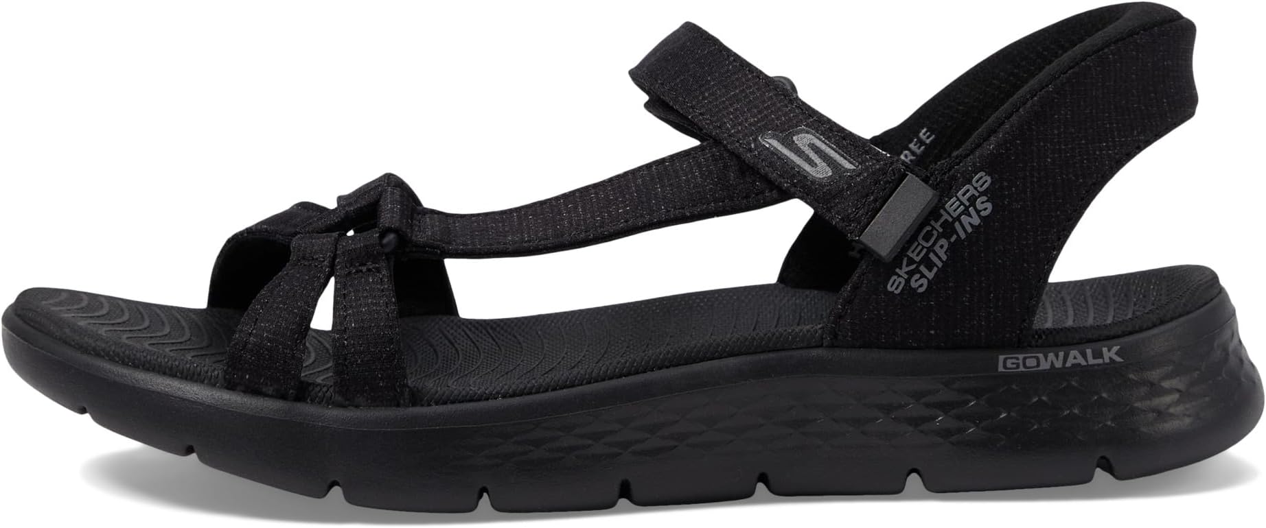 Сандалии SKECHERS GO WALK Flex Sandals - Illuminate Hands Free Slip-Ins, Black — фото 4