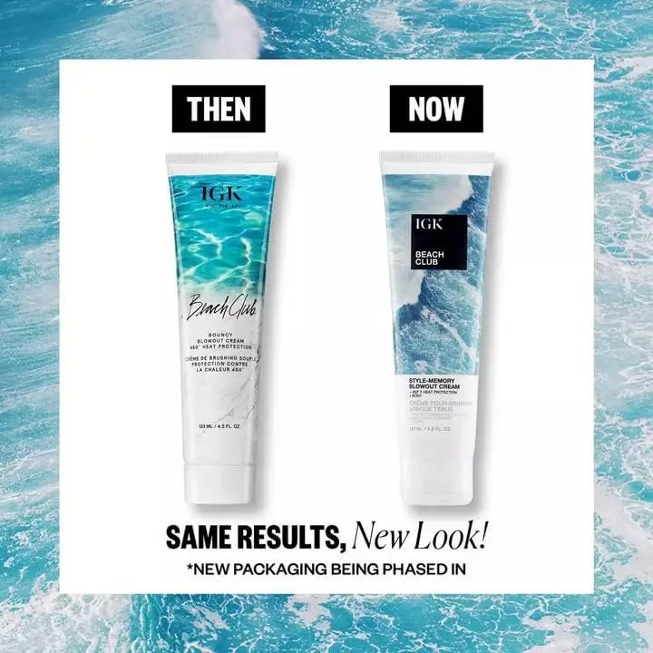 Крем для укладки волос IGK BEACH CLUB Style-Memory Blowout Cream | Объем + Упругость + Термозащита | Веганский продукт + Не тестируется на животных | 120 г — фото 2