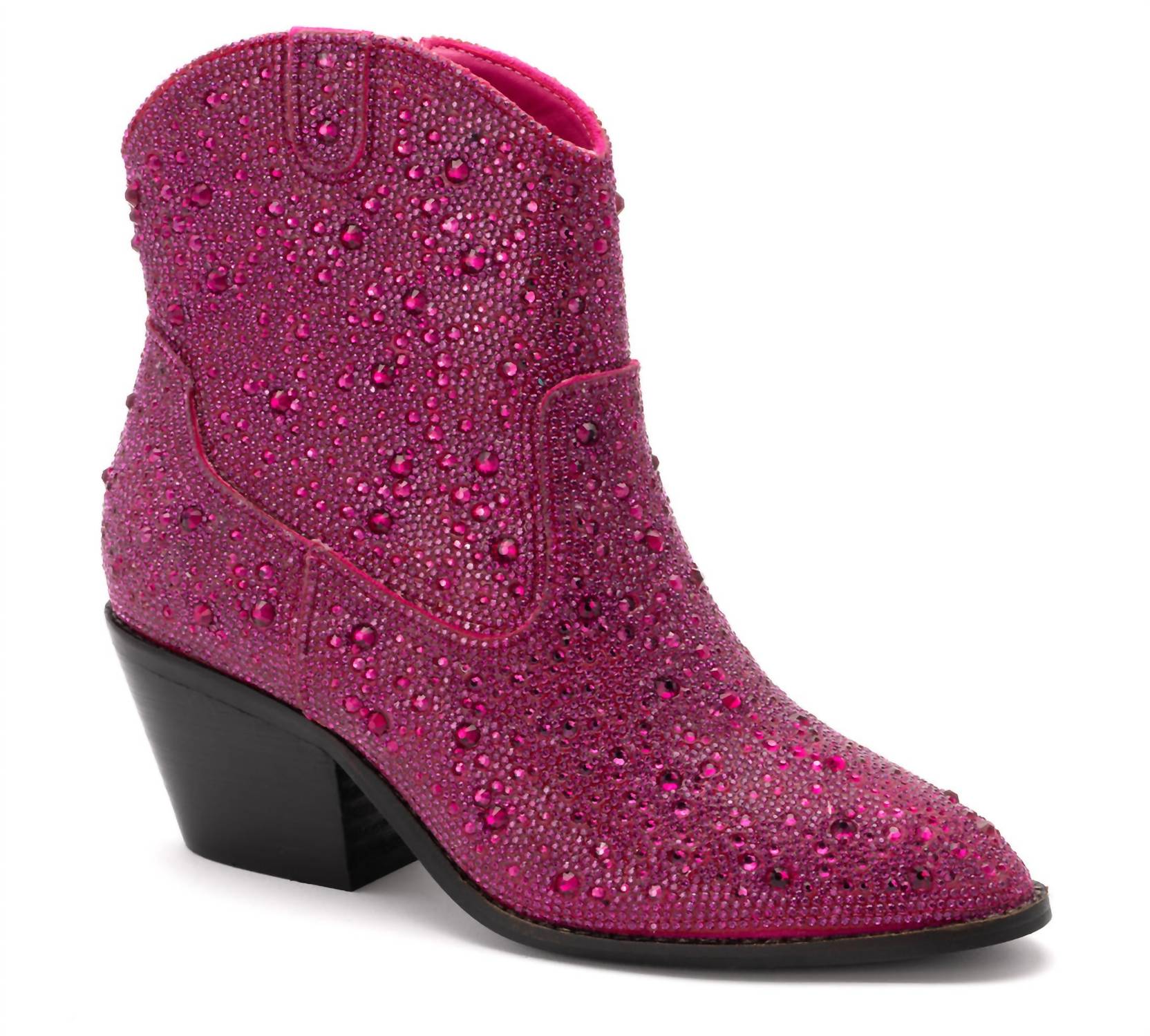 Женские блестящие яркие сапоги со стразами в цвете фуксия-розовый Corkys Footwear
