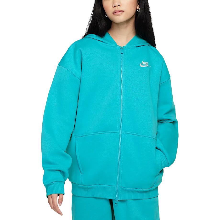 Nike Свитшот SportswearClub Fleece Oversize Cactus Green/White для подростков — фото 4