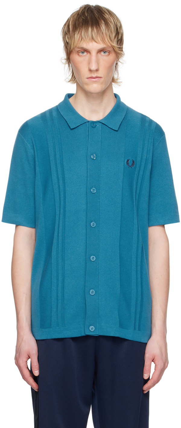 

Синяя рубашка с пуговицами Fred Perry